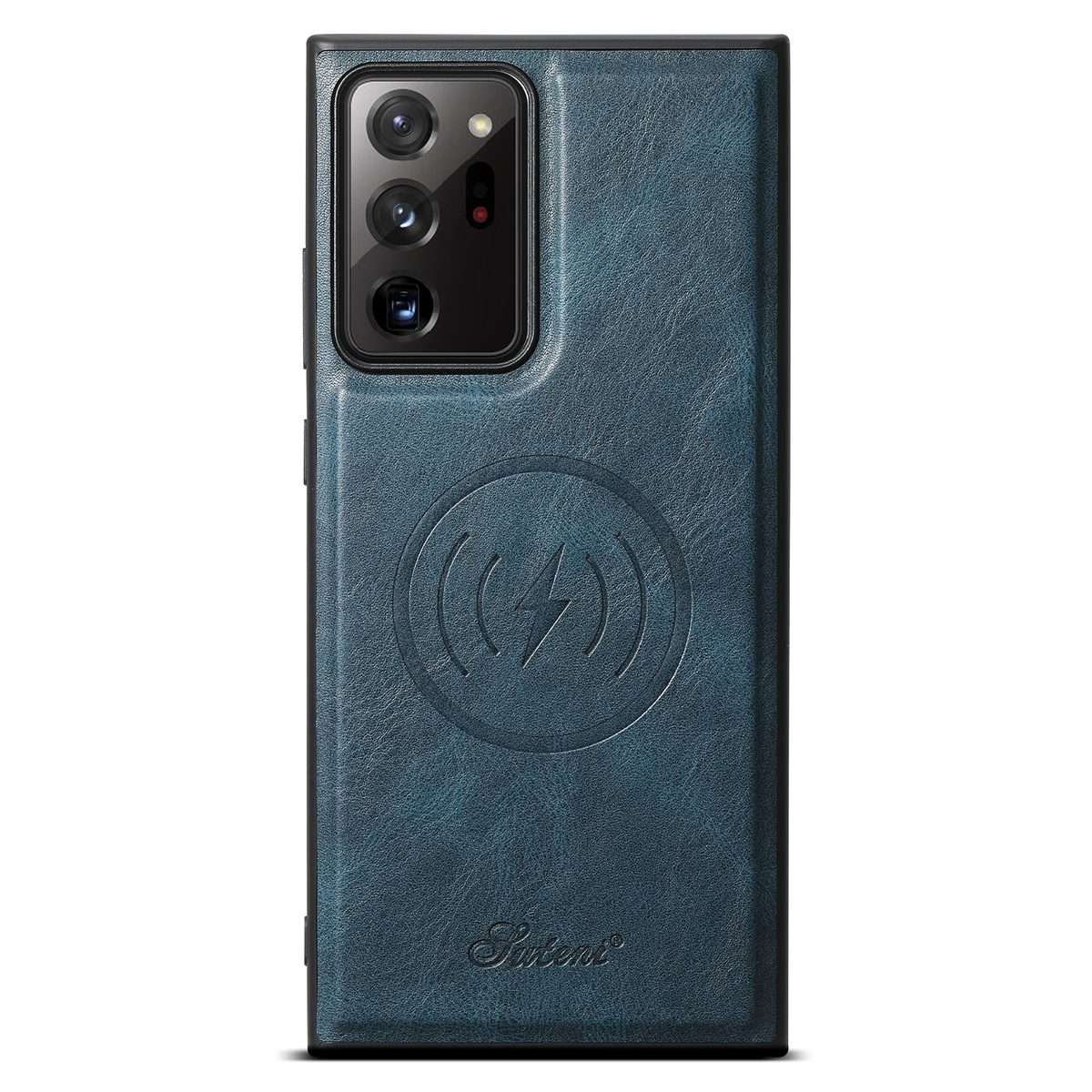 For Samsung Galaxy Note20 5G Suteni H15 Oil Eax Leather Detachable Wallet Back Phone Case(Blue)