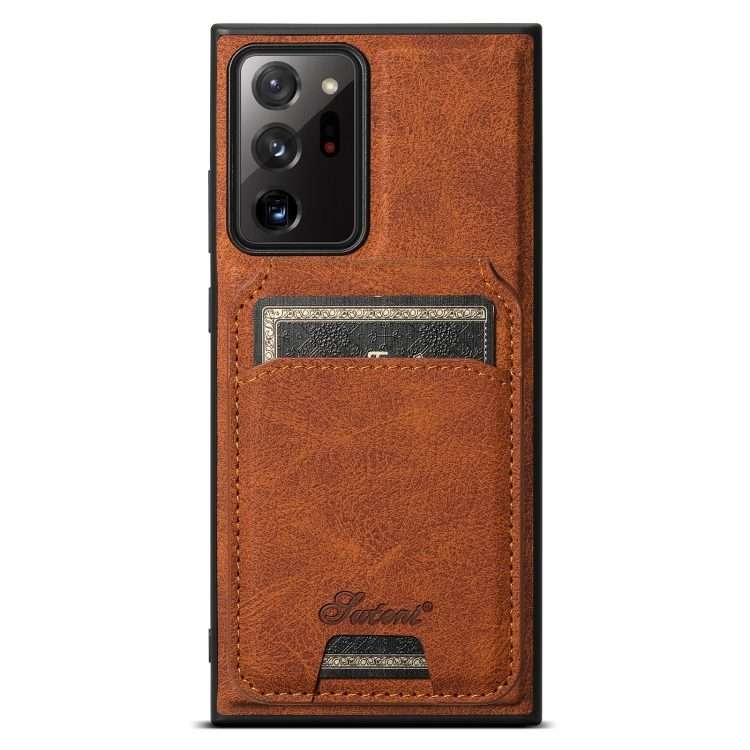 For Samsung Galaxy Note20 5G Suteni H16 Litchi Texture Leather Detachable Wallet Back ... (Khaki)