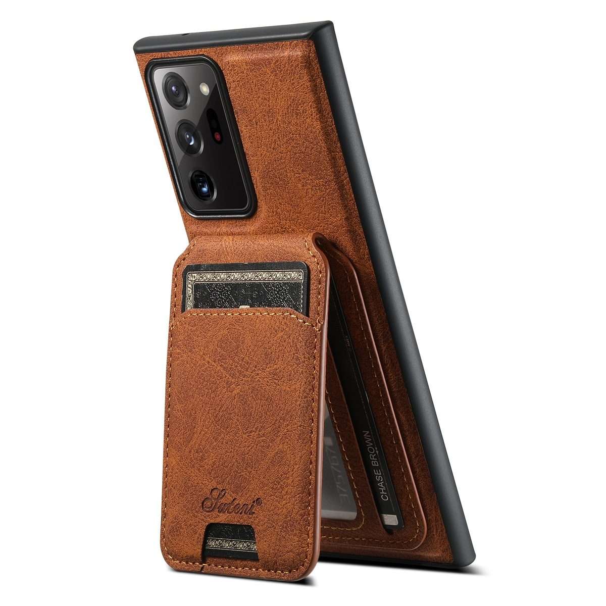 For Samsung Galaxy Note20 5G Suteni H16 Litchi Texture Leather Detachable Wallet Back ... (Khaki)