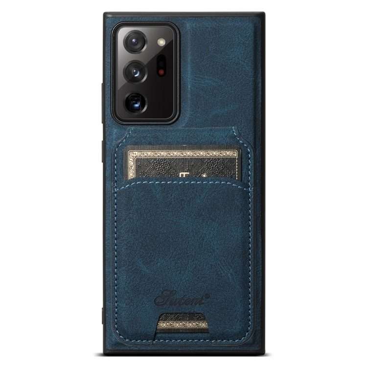For Samsung Galaxy Note20 5G Suteni H16 Litchi Texture Leather Detachable Wallet Back P ... (Blue)
