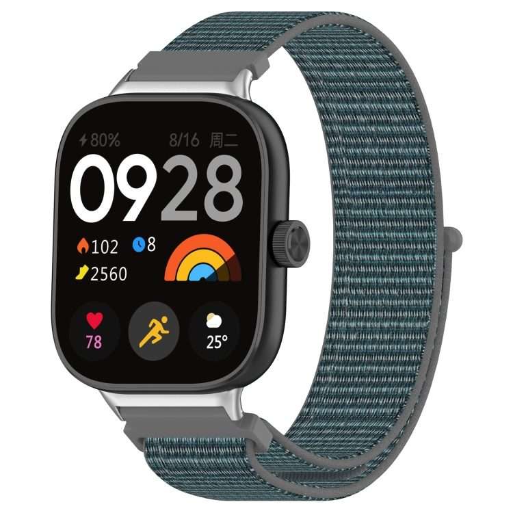 For Redmi Watch 6 / 5 / Xiaomi Band 9 Pro Nylon Loop Metal Connector Watch Band(Gray)