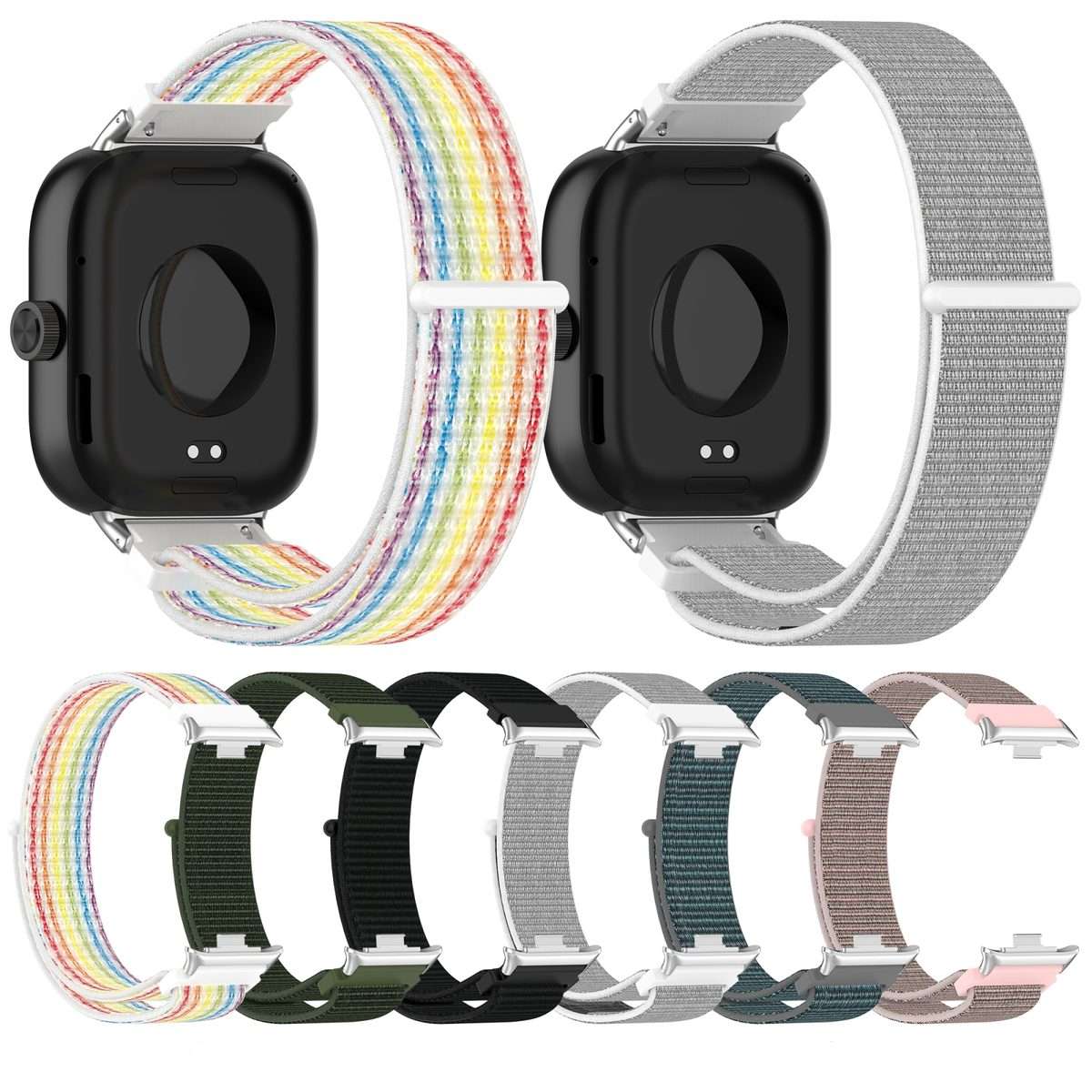 For Redmi Watch 6 / 5 / Xiaomi Band 9 Pro Nylon Loop Metal Connector Watch Band(Gray)