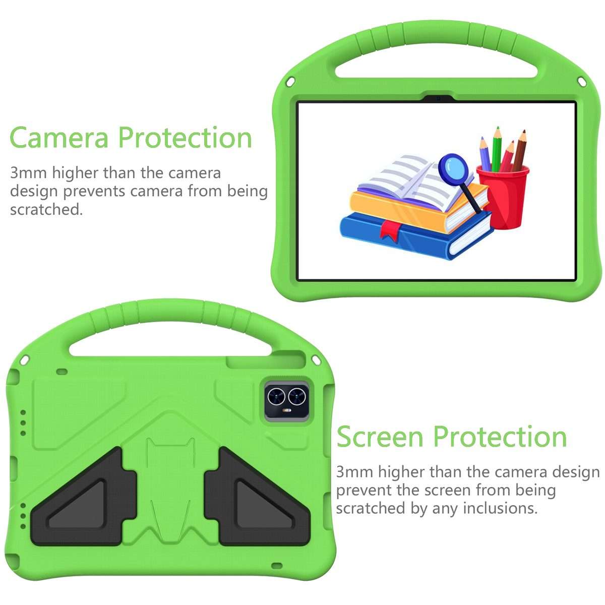 For Teclast M50 HD 10.1 / M50 Pro EVA Shockproof Tablet Case with Holder(Green)