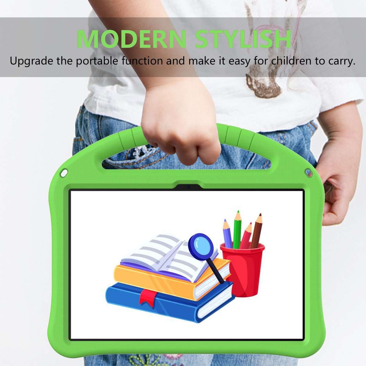 For Teclast M50 HD 10.1 / M50 Pro EVA Shockproof Tablet Case with Holder(Green)