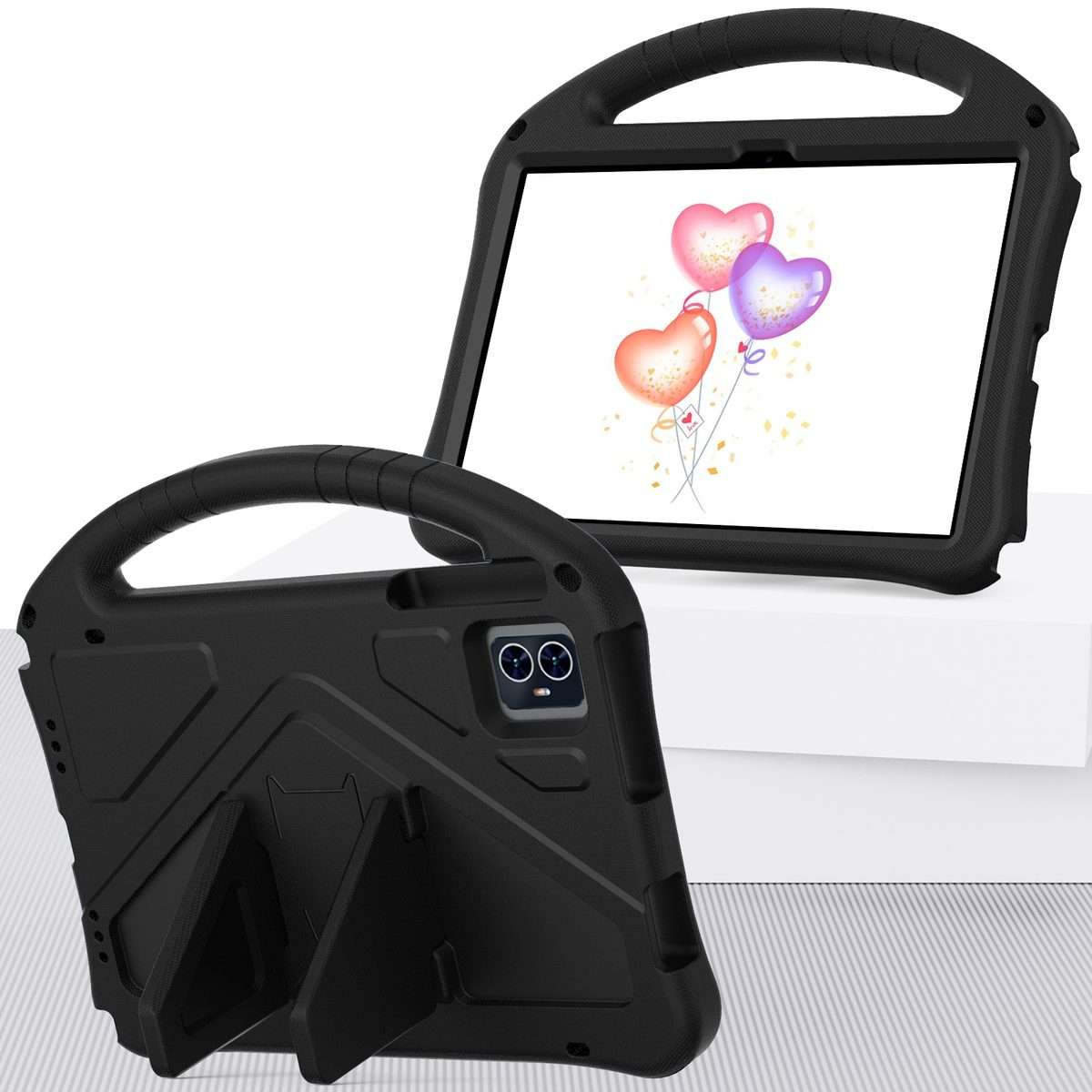 For Teclast M50 HD 10.1 / M50 Pro EVA Shockproof Tablet Case with Holder(Black)