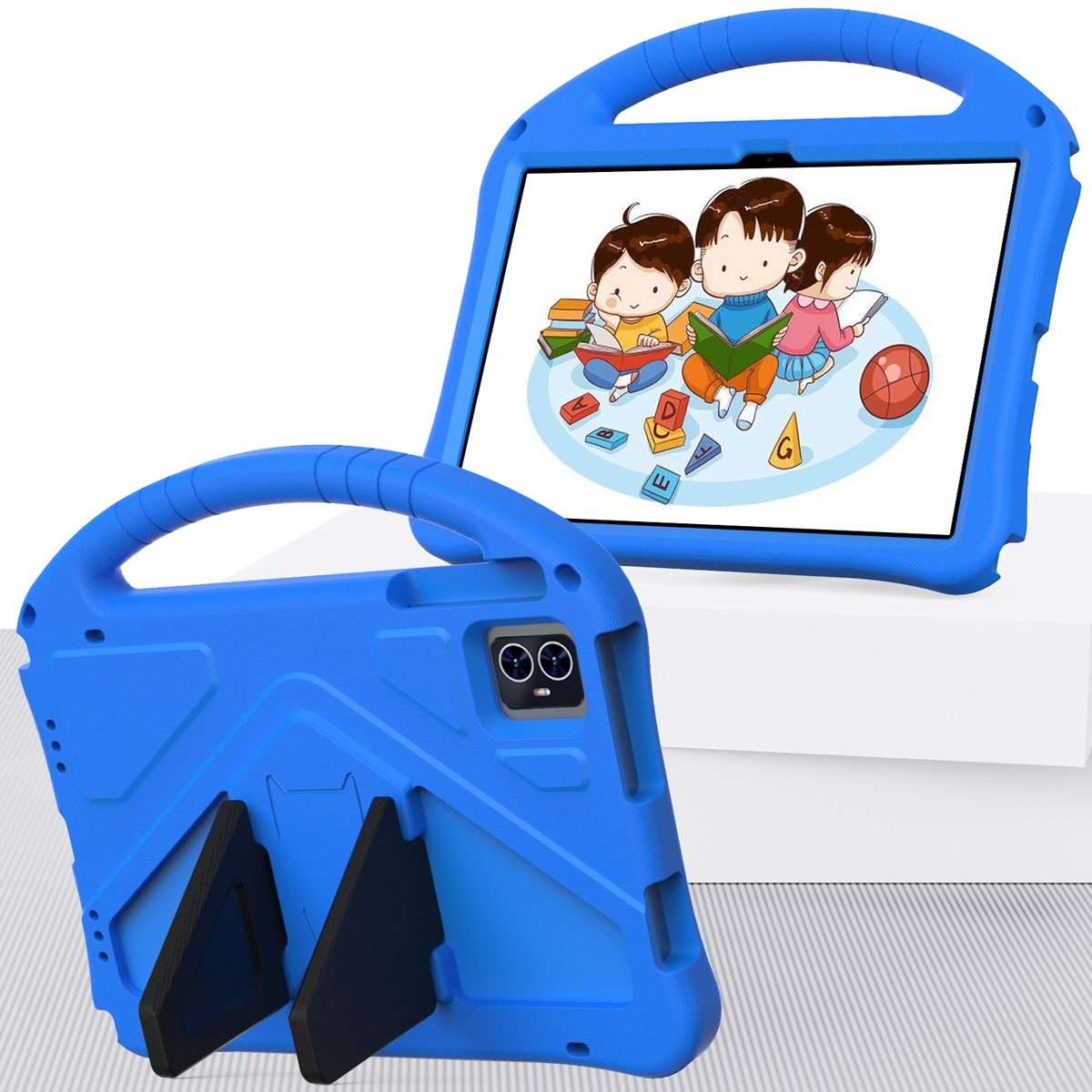 For Teclast M50 HD 10.1 / M50 Pro EVA Shockproof Tablet Case with Holder(Blue)