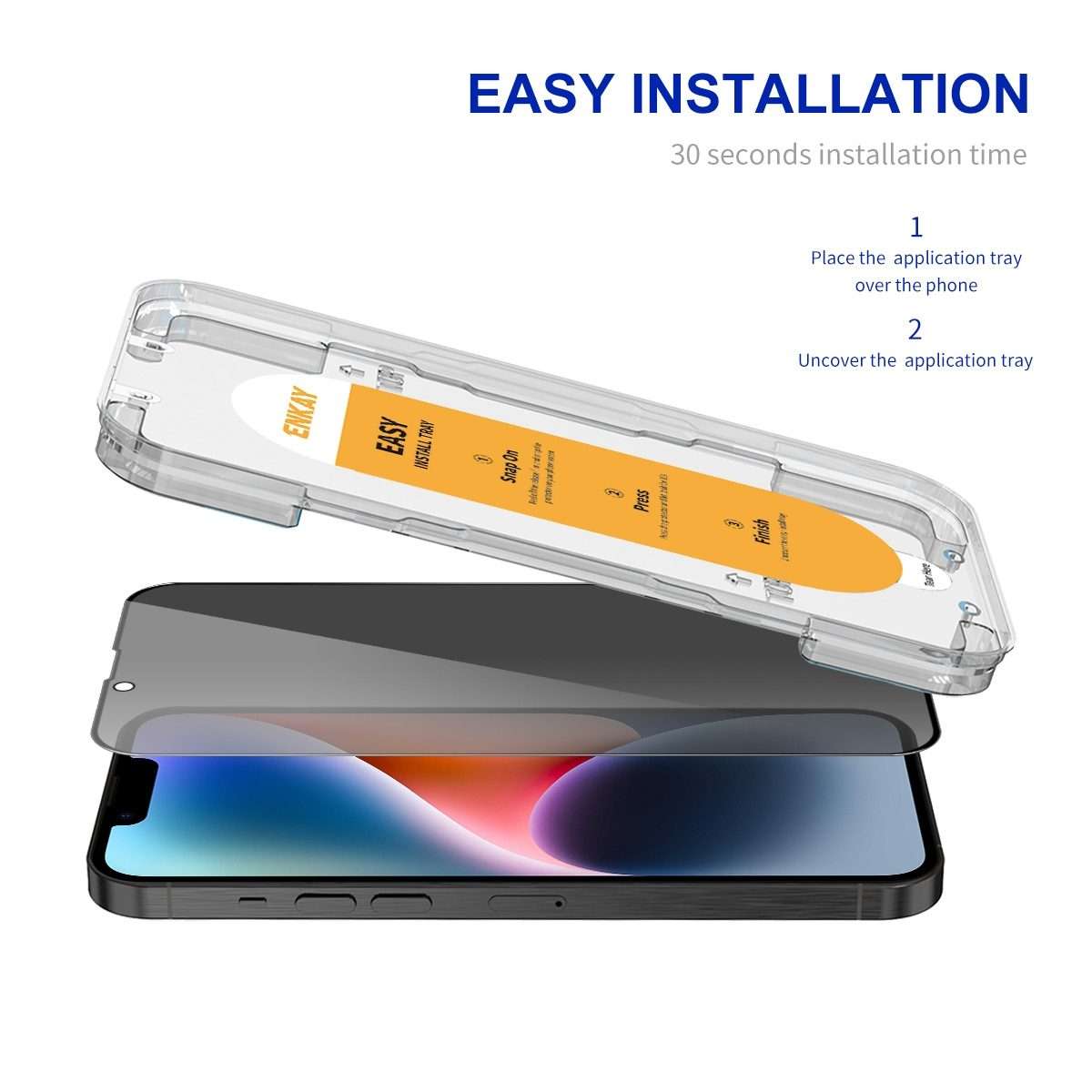 For iPhone 17e / 16e / 14 / 13 / 13 Pro ENKAY Easy Install Anti-peeping Privacy Full Screen Temper