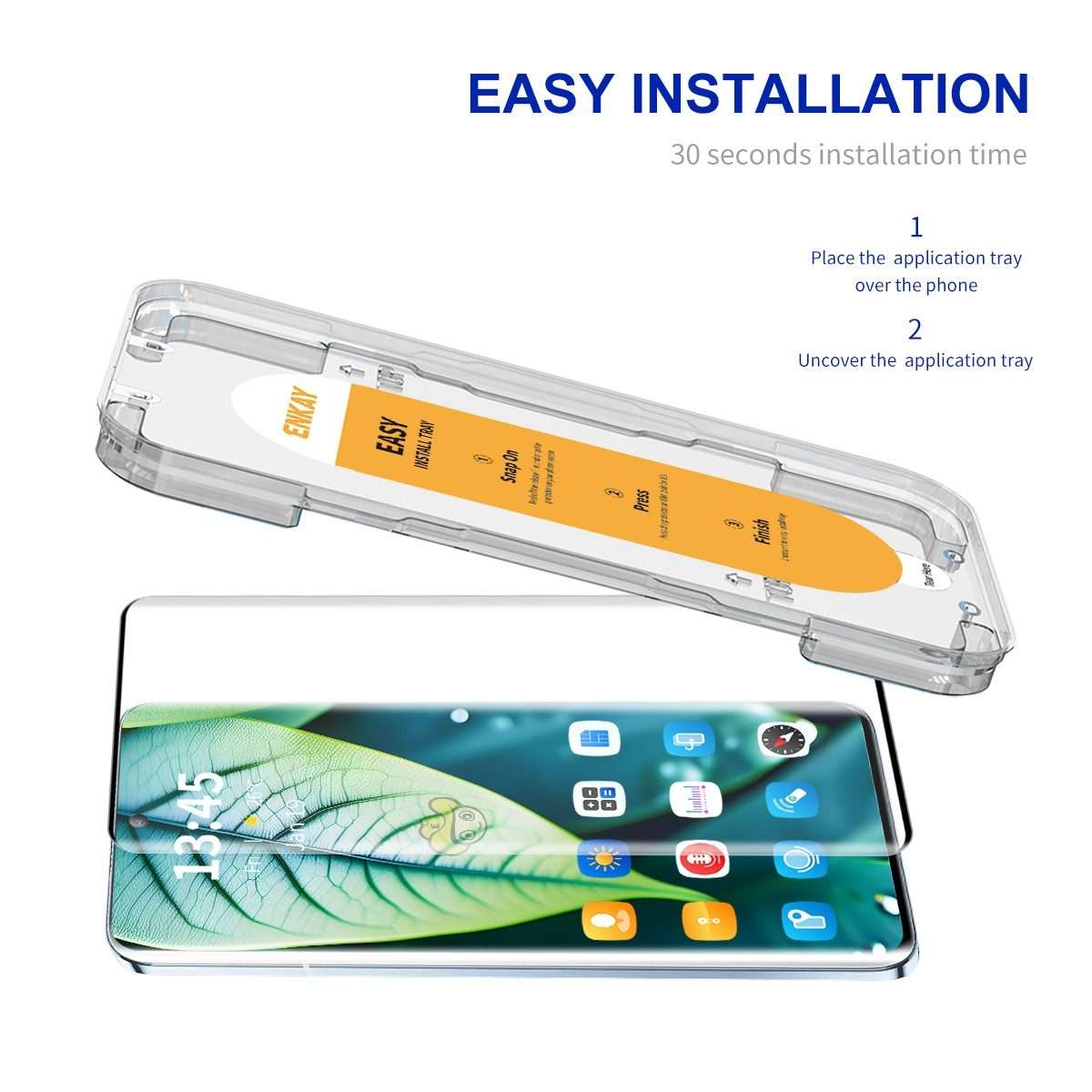For Redmi Note 13 Pro+ ENKAY Easy Install Hot Bending Full Coverage Side Glue Tempered Glass Film