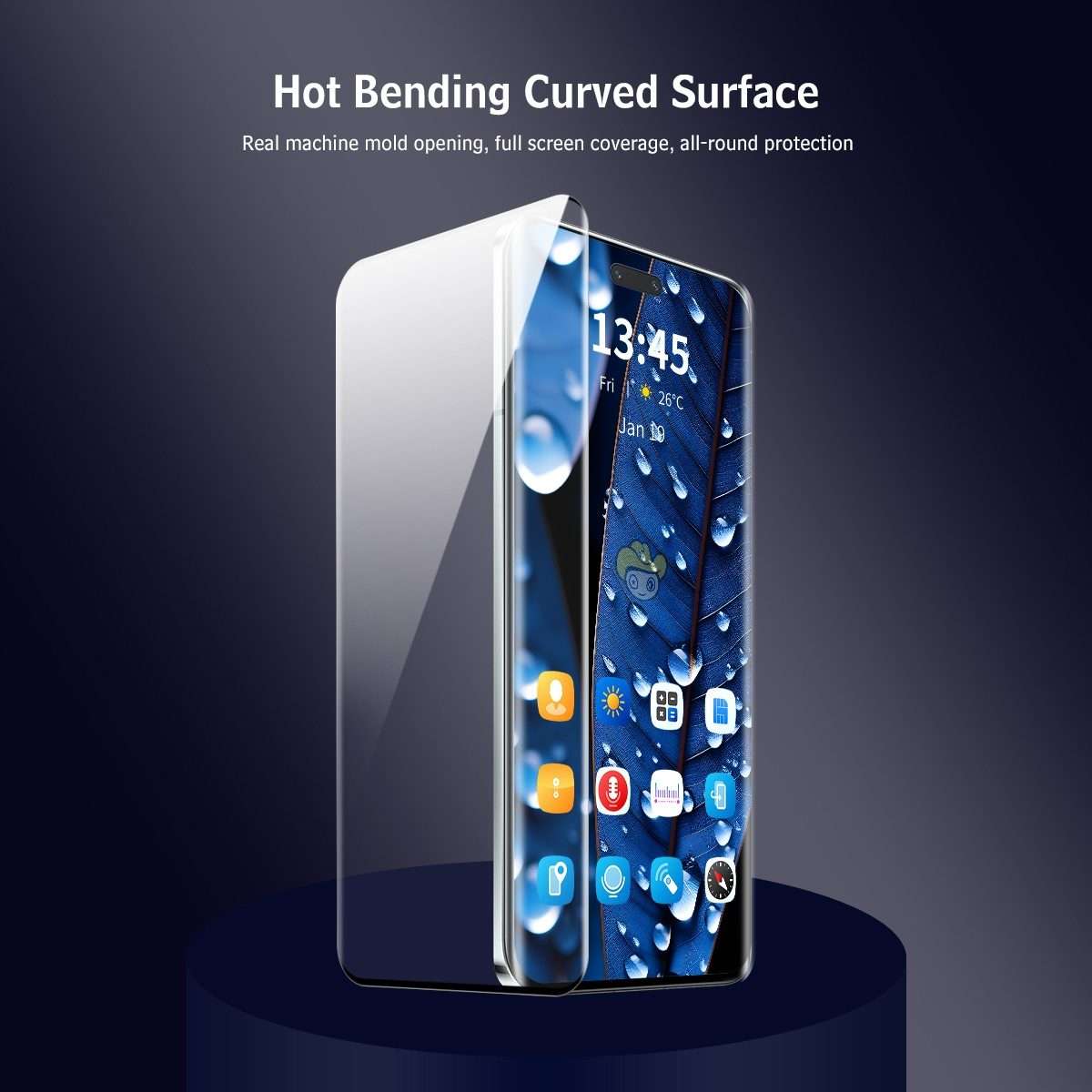 For Honor Magic5 Pro ENKAY Easy Install Hot Bending Side Glue Tempered Glass Film