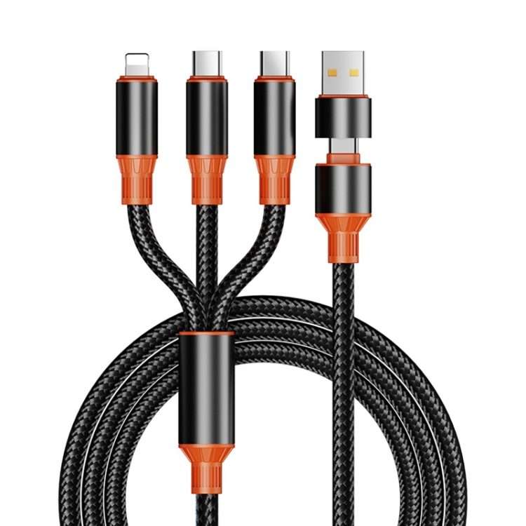 ENKAY 6-in-1 5A USB + Type-C to Type-C / 8 Pin / Micro USB Multifunction Fast C ... (Black Orange)