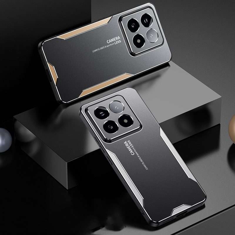 For Xiaomi 14 Pro Blade Series TPU Hybrid Metal Phone Case(Silver)