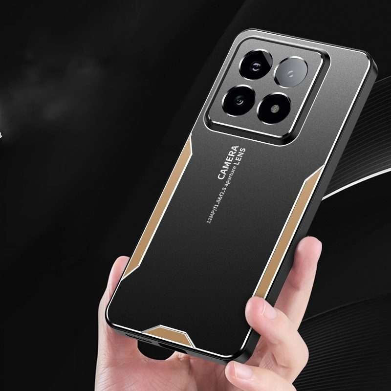 For Xiaomi 14 Pro Blade Series TPU Hybrid Metal Phone Case(Silver)