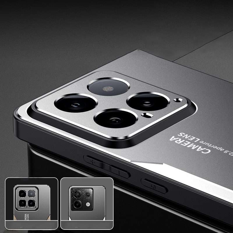 For Xiaomi 14 Pro Blade Series TPU Hybrid Metal Phone Case(Silver)
