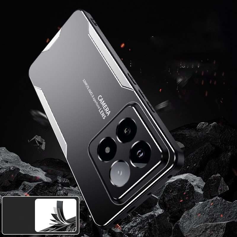 For Xiaomi 14 Pro Blade Series TPU Hybrid Metal Phone Case(Red)
