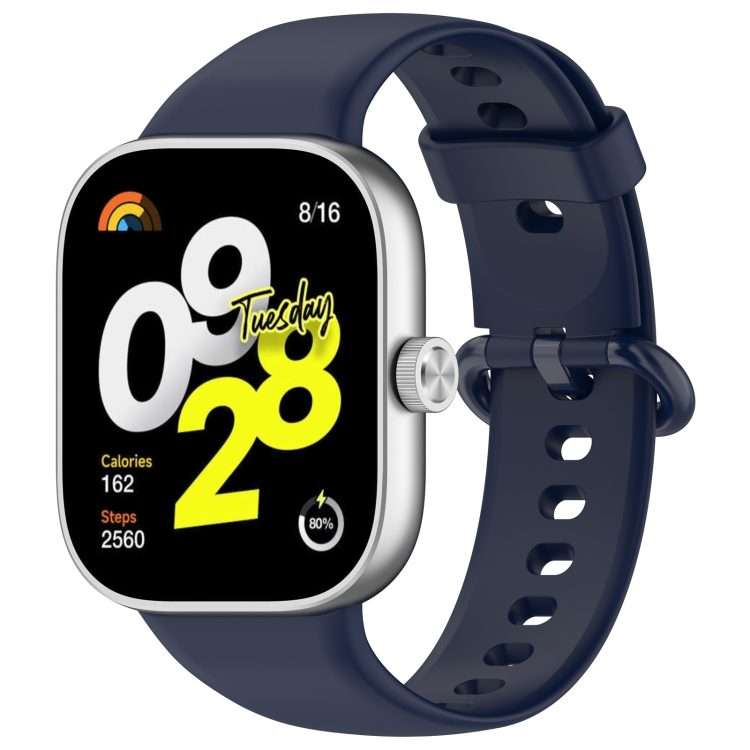 For Redmi Watch 6 / 5 / Xiaomi Band 9 Pro Solid Color Colorful Buckle Silicone Wat ... (Dark Blue)