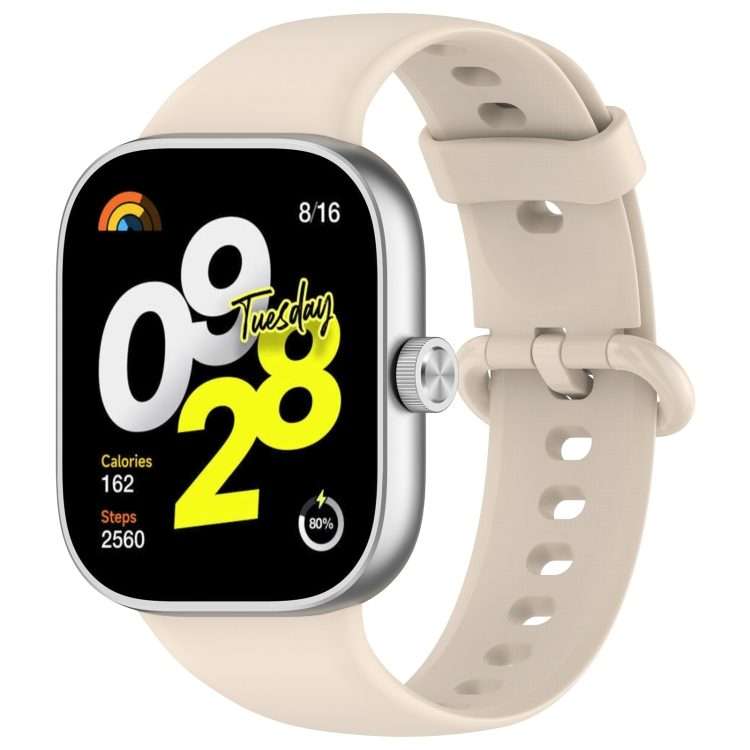 For Redmi Watch 6 / 5 / Xiaomi Band 9 Pro Solid Color Colorful Buckle Silicone W ... (Ivory White)