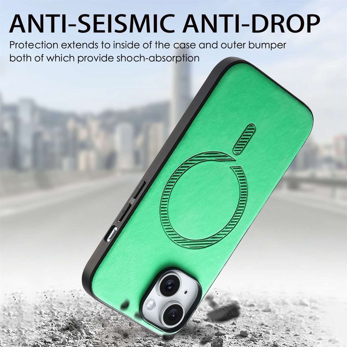 For iPhone 16 Pro Solid Color Retro Magsafe PU Back Cover Phone Case(Green)