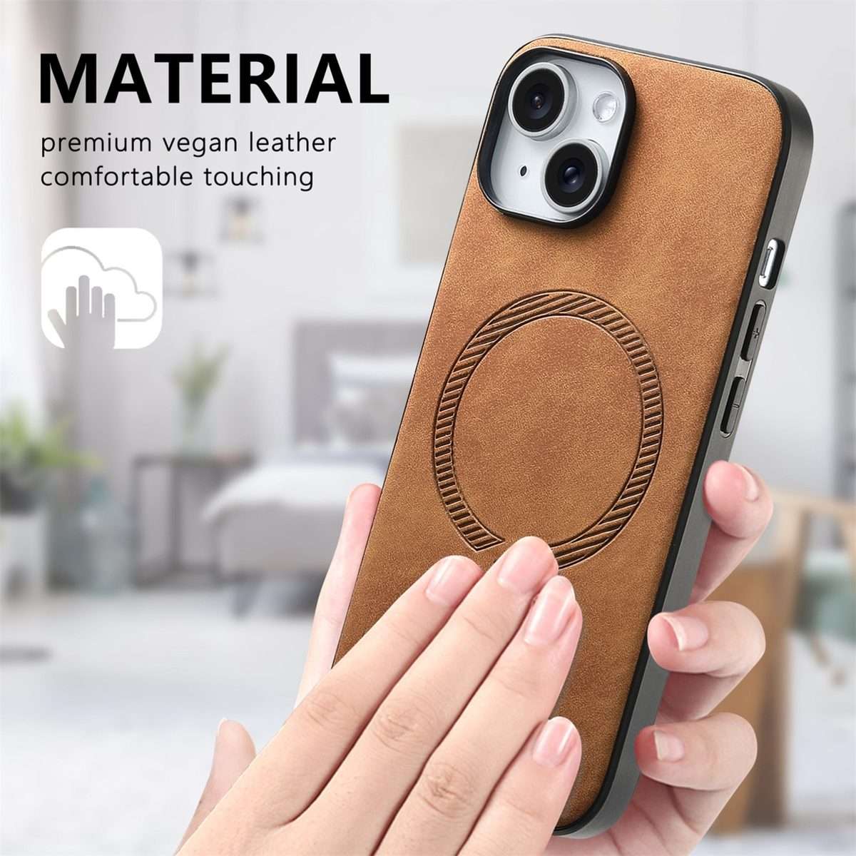 For iPhone 16 Pro Solid Color Retro Magsafe PU Back Cover Phone Case(Brown)