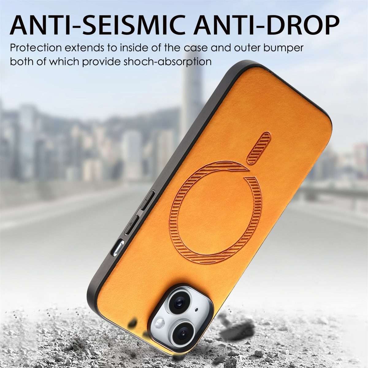 For iPhone 16 Pro Solid Color Retro Magsafe PU Back Cover Phone Case(Yellow)
