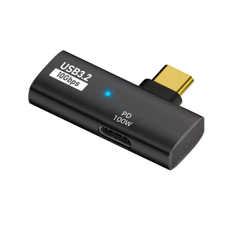 USB-C / Type-C Male to Type-C + USB3.2 Female 10Gbps Data OTG Converter PD 100W Chargi ... (Black)