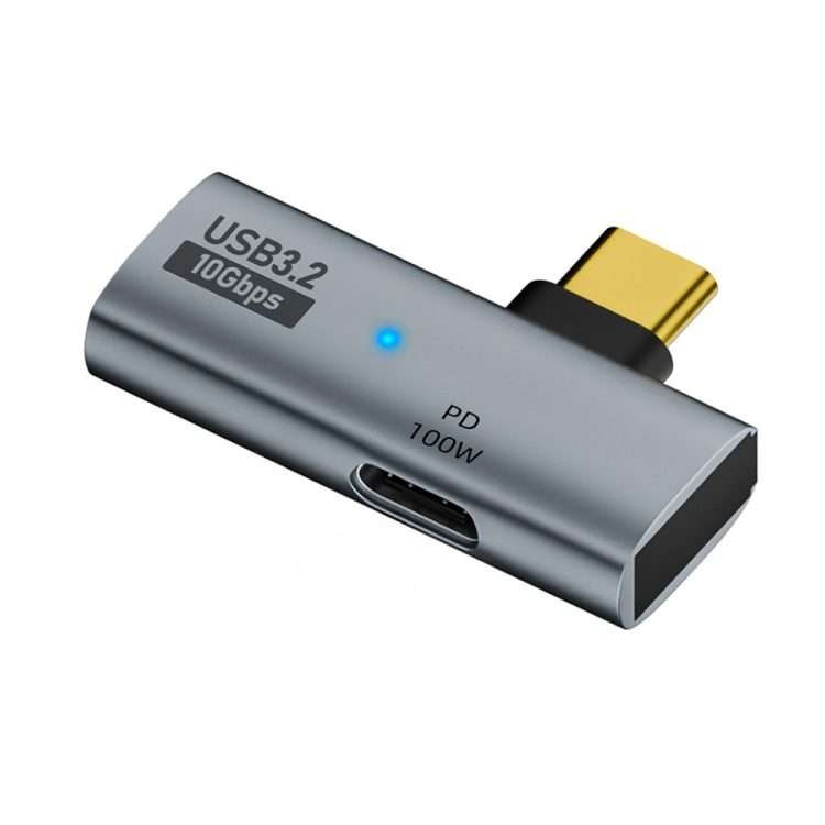 USB-C / Type-C Male to Type-C + USB3.2 Female 10Gbps Data OTG Converter PD 100W Chargin ... (Grey)