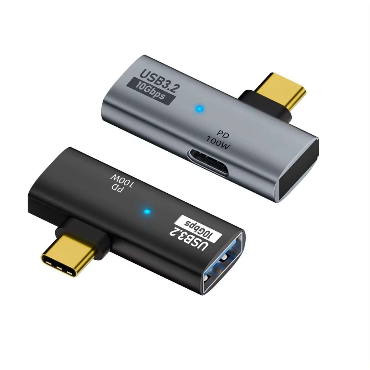 USB-C / Type-C Male to Type-C + USB3.2 Female 10Gbps Data OTG Converter PD 100W Chargin ... (Grey)