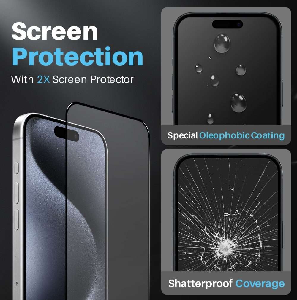 For iPhone 15 Pro Max NORTHJO 5 in 1 Magsafe Clear Phone Case with 2pcs Screen Film + 2pcs Rear Le