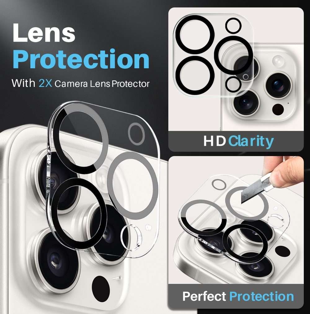 For iPhone 15 Pro Max NORTHJO 5 in 1 Magsafe Clear Phone Case with 2pcs Screen Film + 2pcs Rear Le