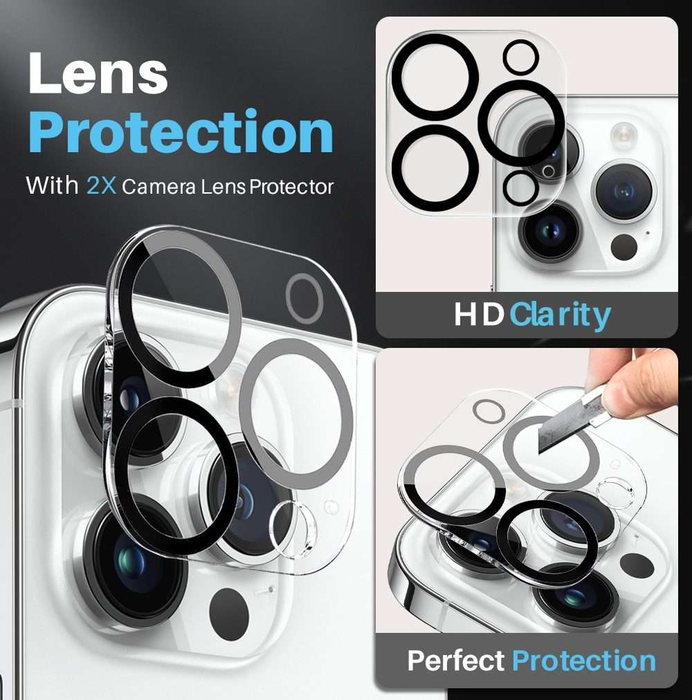 For iPhone 14 Pro Max NORTHJO 5 in 1 Magsafe Clear Phone Case with 2pcs Screen Film + 2pcs Rear Le