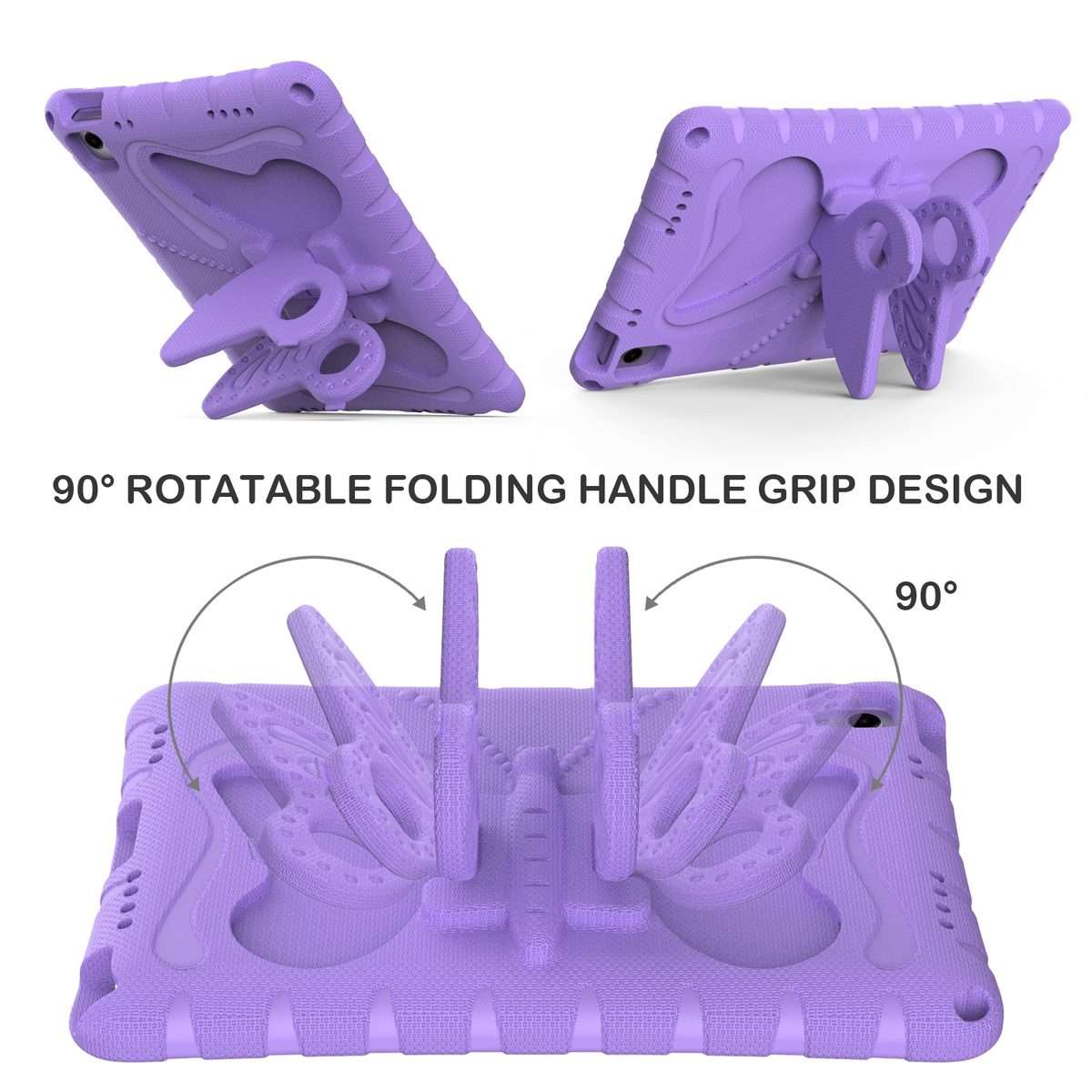 For Samsung Galaxy Tab A11+ / A9+ Butterfly Bracket EVA Shockproof Tablet Case(Light Purple)