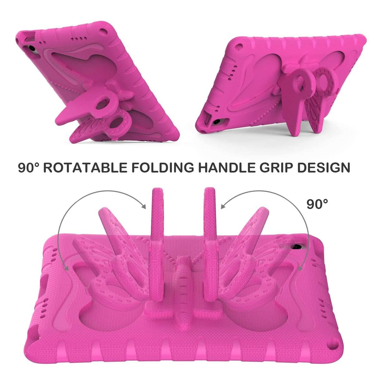 For Samsung Galaxy Tab A11+ / A9+ Butterfly Bracket EVA Shockproof Tablet Case(Rose Red)