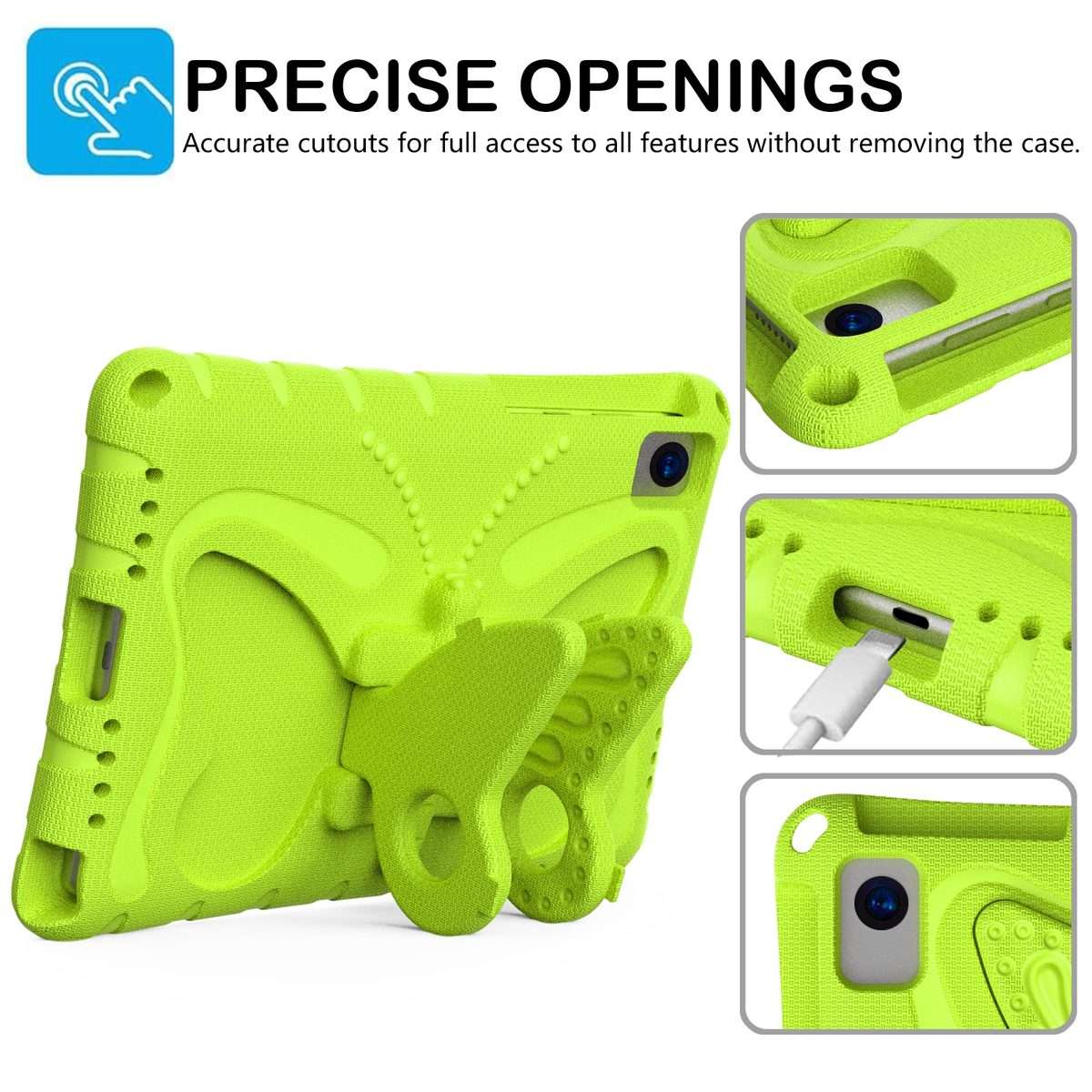 For Samsung Galaxy Tab S5e 10.5 T720 Butterfly Bracket EVA Shockproof Tablet Case(Grass Green)