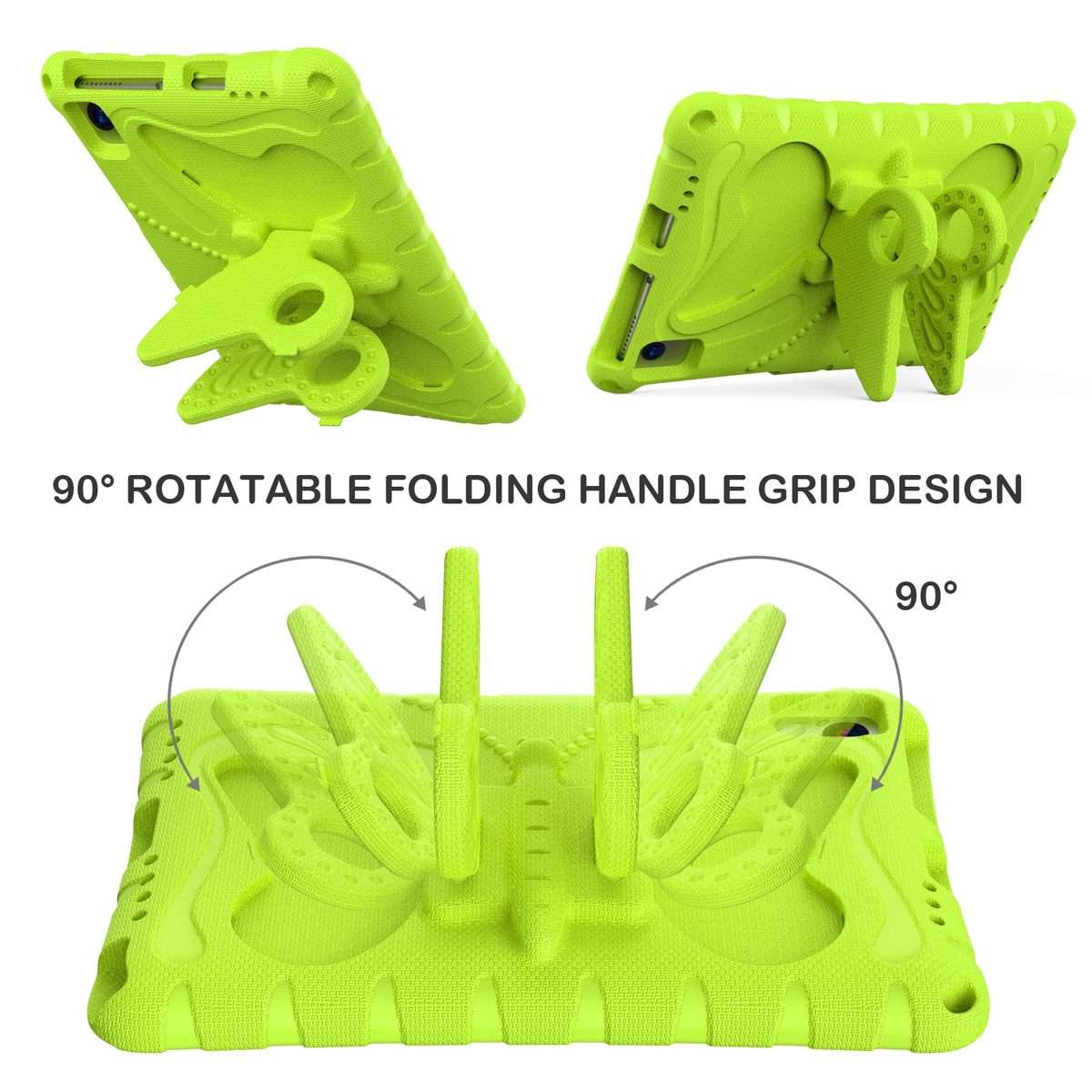 For Samsung Galaxy Tab S5e 10.5 T720 Butterfly Bracket EVA Shockproof Tablet Case(Grass Green)