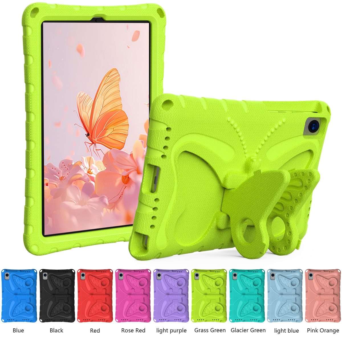 For Samsung Galaxy Tab S5e 10.5 T720 Butterfly Bracket EVA Shockproof Tablet Case(Grass Green)