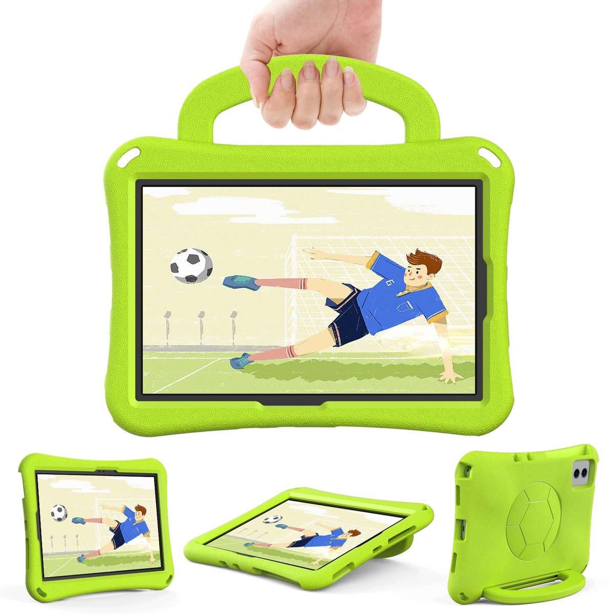 For Xiaomi Pad 6 / Pad 6 Pro Handle Football Shaped EVA Shockproof Tablet Case(Grass Green)