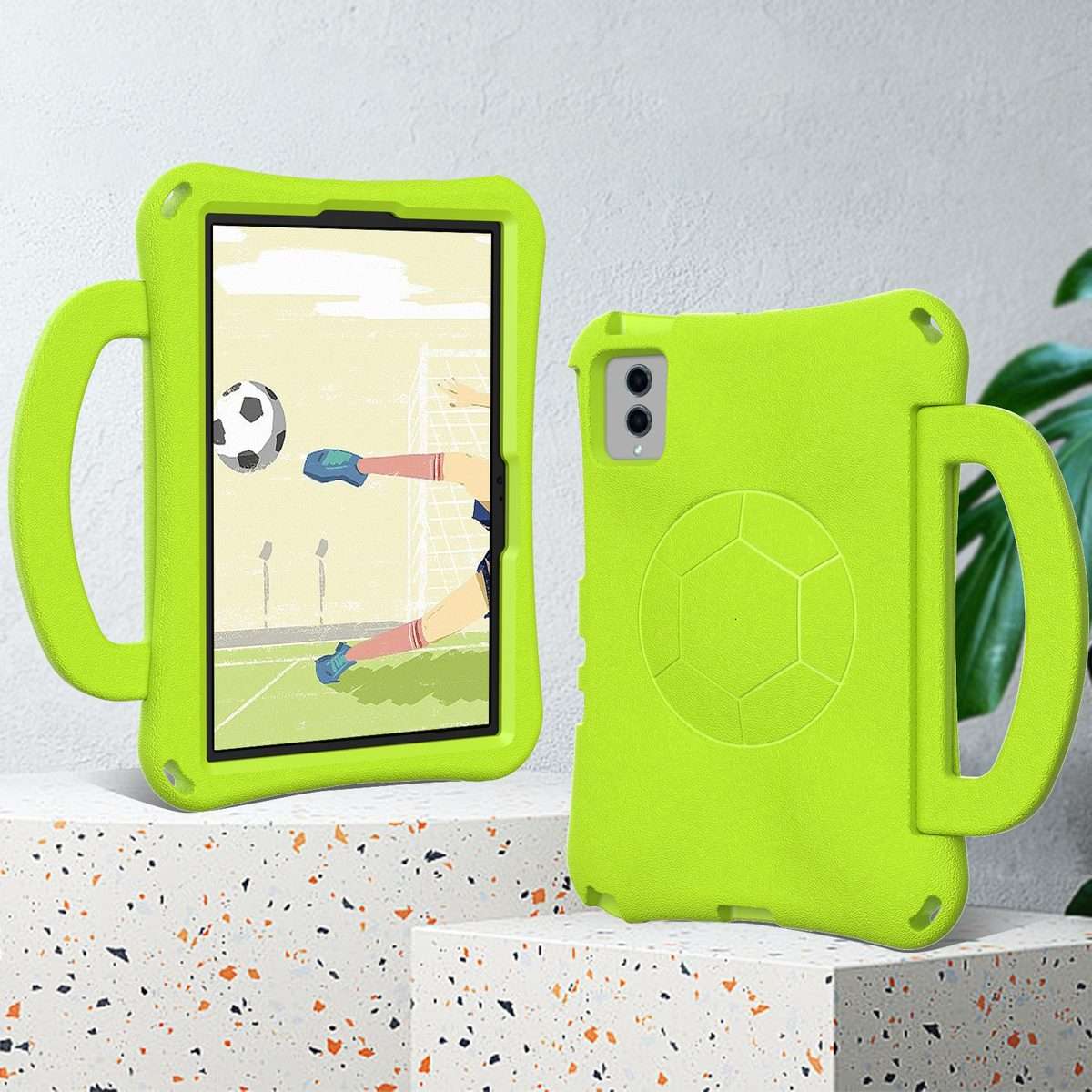For Xiaomi Pad 6 / Pad 6 Pro Handle Football Shaped EVA Shockproof Tablet Case(Grass Green)