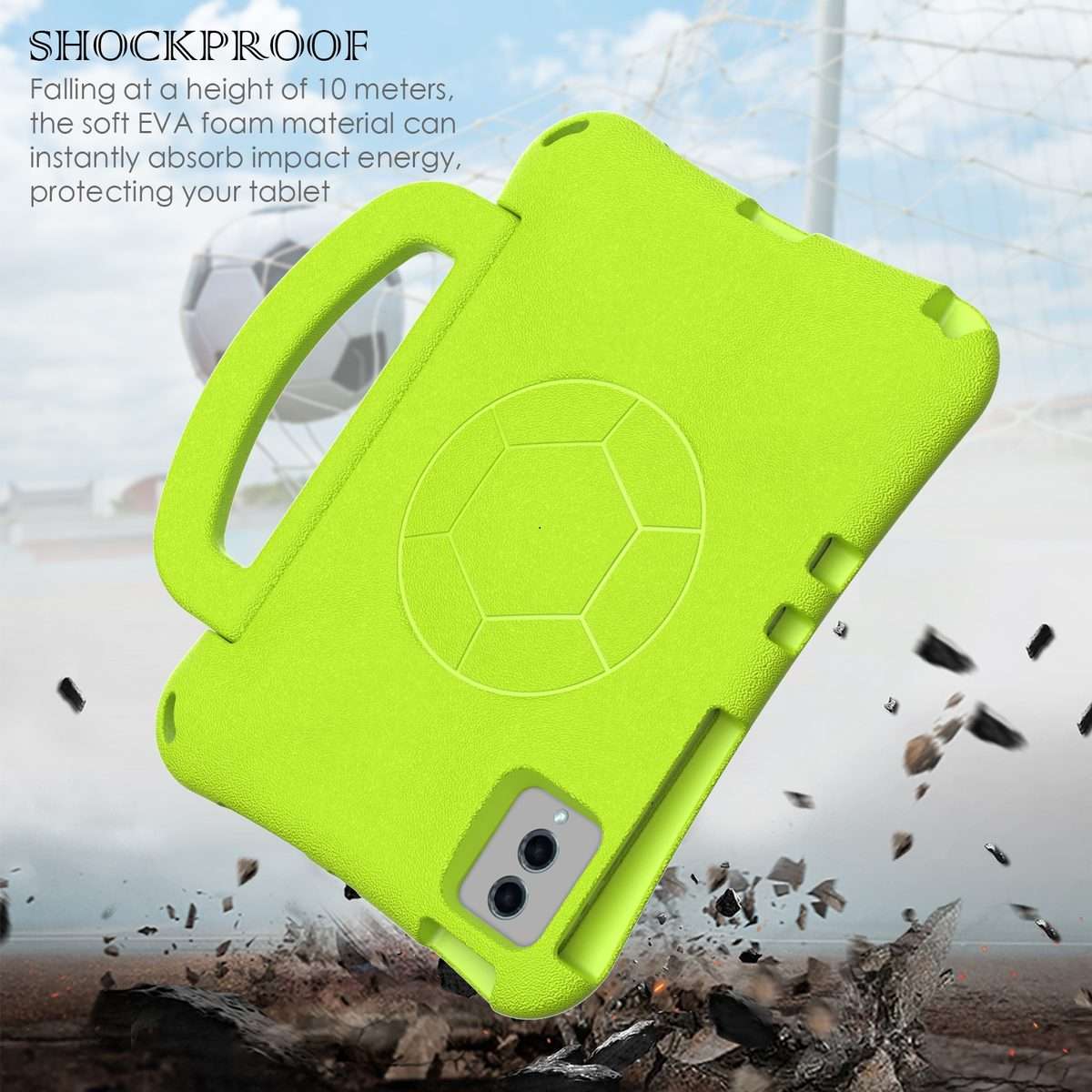For Xiaomi Pad 6 / Pad 6 Pro Handle Football Shaped EVA Shockproof Tablet Case(Grass Green)