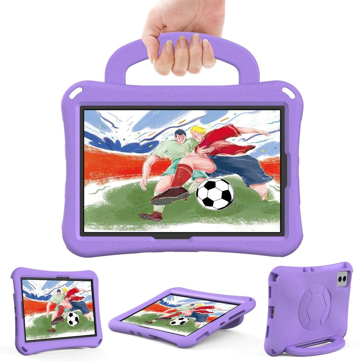 For Xiaomi Pad 6 / Pad 6 Pro Handle Football Shaped EVA Shockproof Tablet Case(Light Purple)
