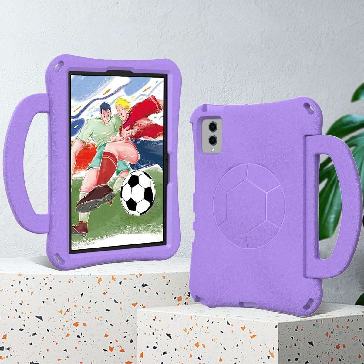 For Xiaomi Pad 6 / Pad 6 Pro Handle Football Shaped EVA Shockproof Tablet Case(Light Purple)
