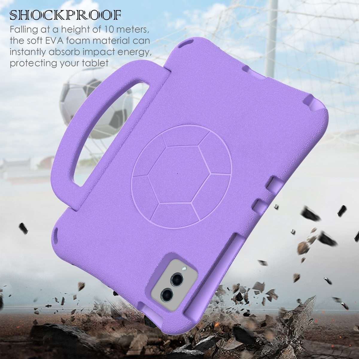 For Xiaomi Pad 6 / Pad 6 Pro Handle Football Shaped EVA Shockproof Tablet Case(Light Purple)