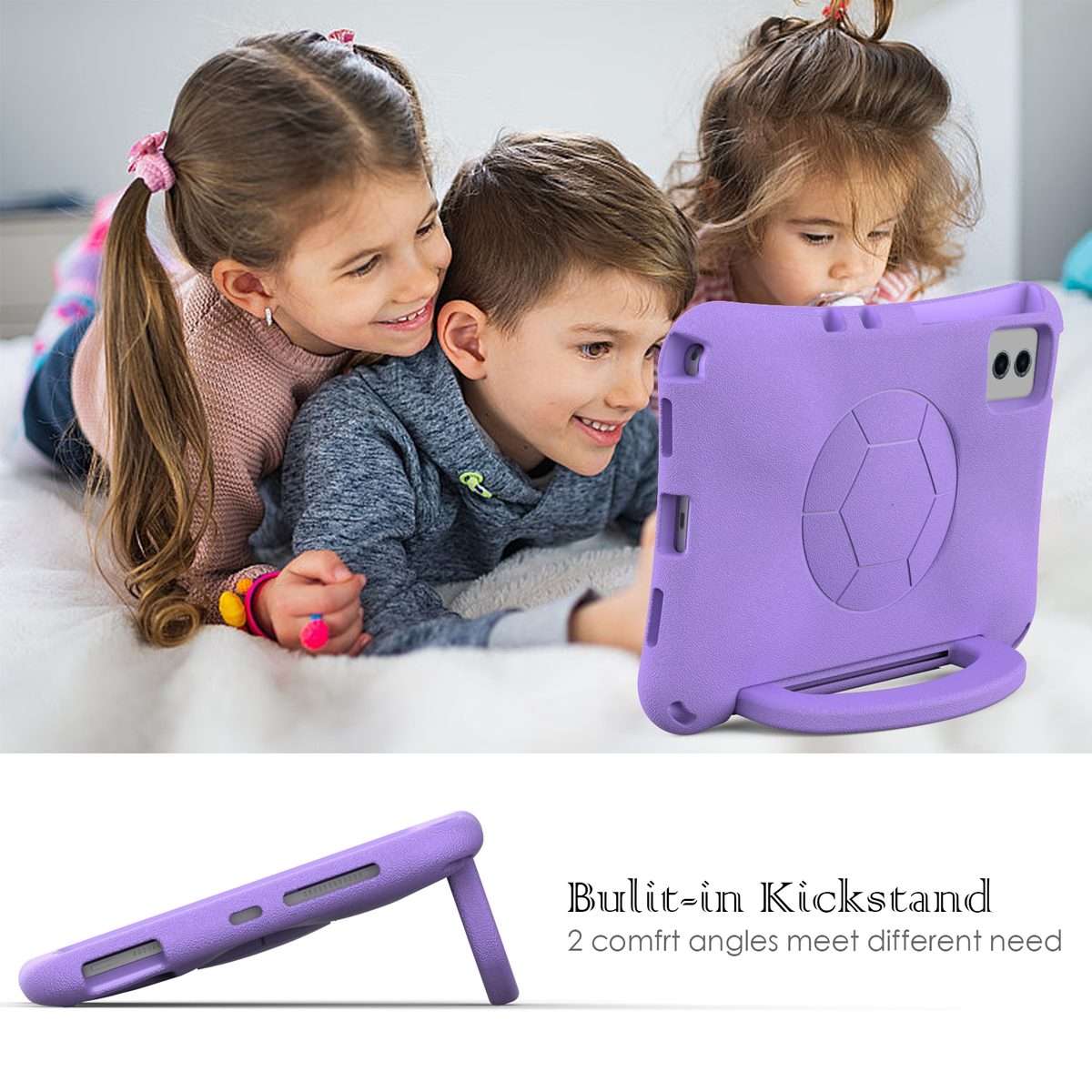 For Xiaomi Pad 6 / Pad 6 Pro Handle Football Shaped EVA Shockproof Tablet Case(Light Purple)