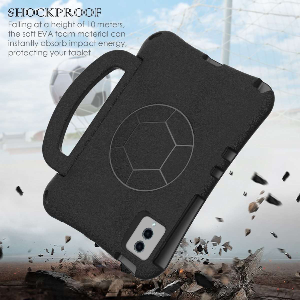 For Xiaomi Pad 6 / Pad 6 Pro Handle Football Shaped EVA Shockproof Tablet Case(Black)