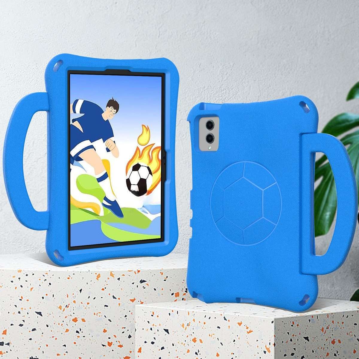For Xiaomi Pad 6 / Pad 6 Pro Handle Football Shaped EVA Shockproof Tablet Case(Blue)
