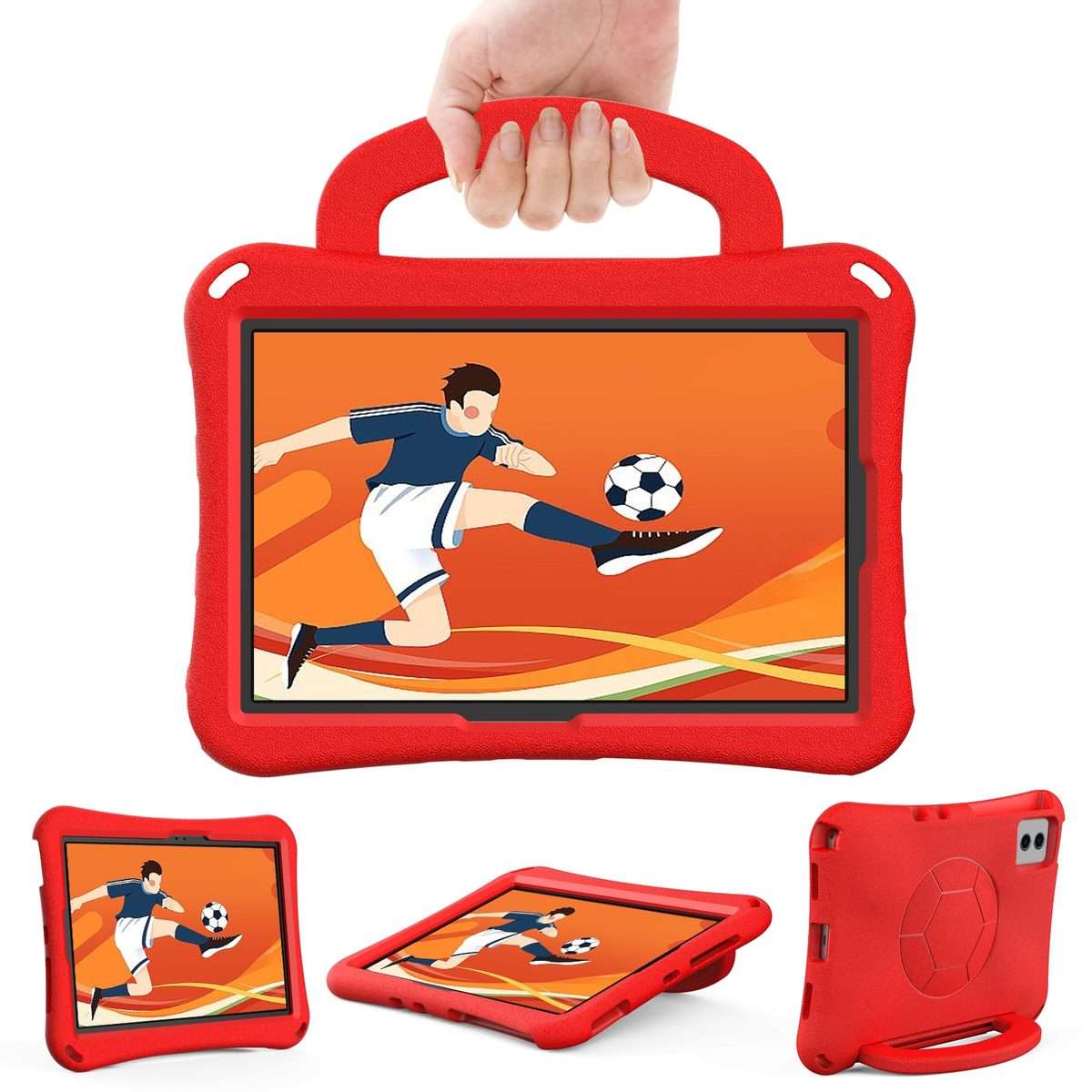 For Xiaomi Pad 6 / Pad 6 Pro Handle Football Shaped EVA Shockproof Tablet Case(Red)