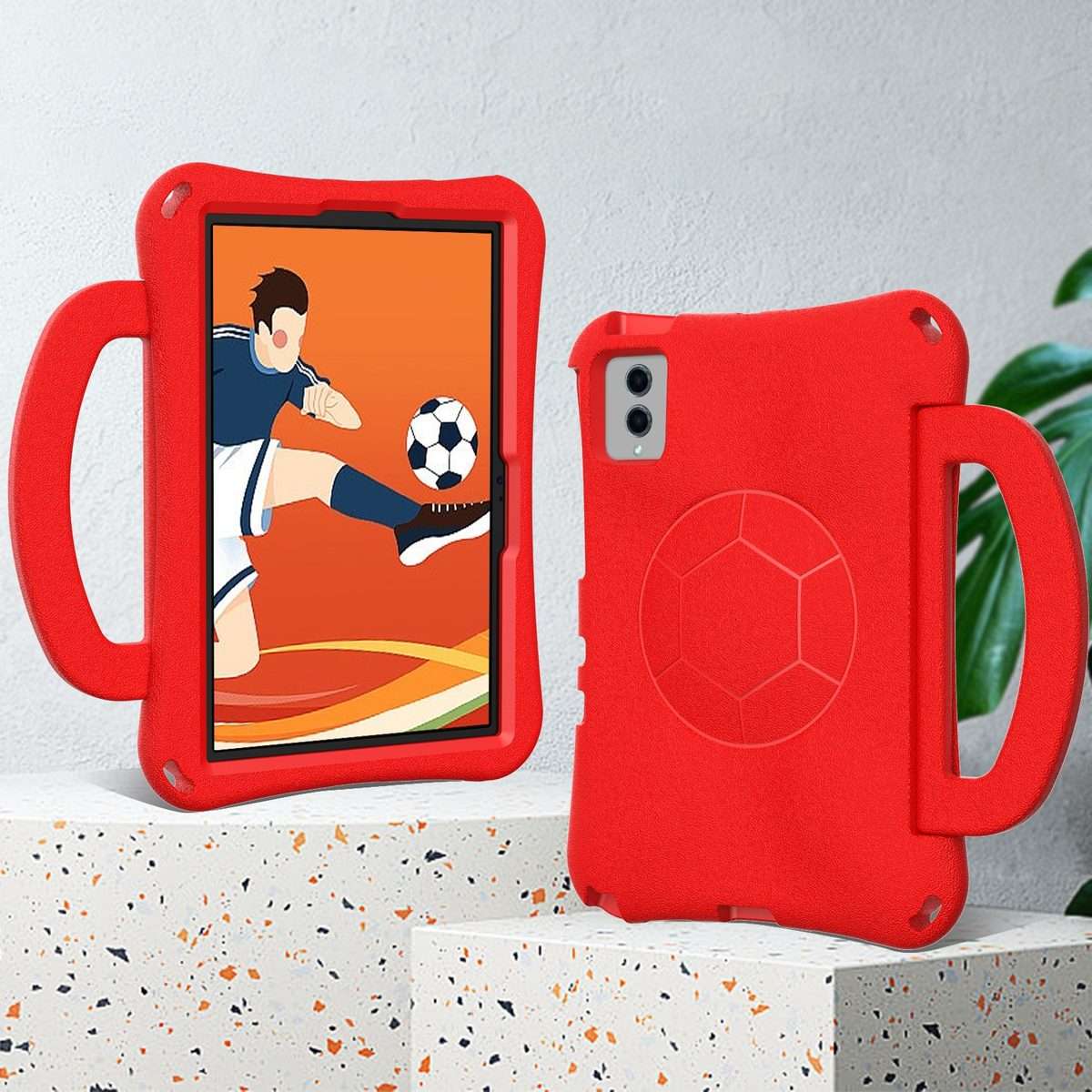 For Xiaomi Pad 6 / Pad 6 Pro Handle Football Shaped EVA Shockproof Tablet Case(Red)