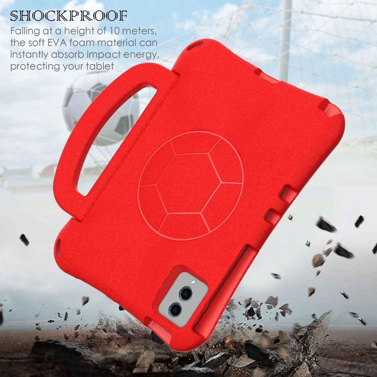 For Xiaomi Pad 6 / Pad 6 Pro Handle Football Shaped EVA Shockproof Tablet Case(Red)