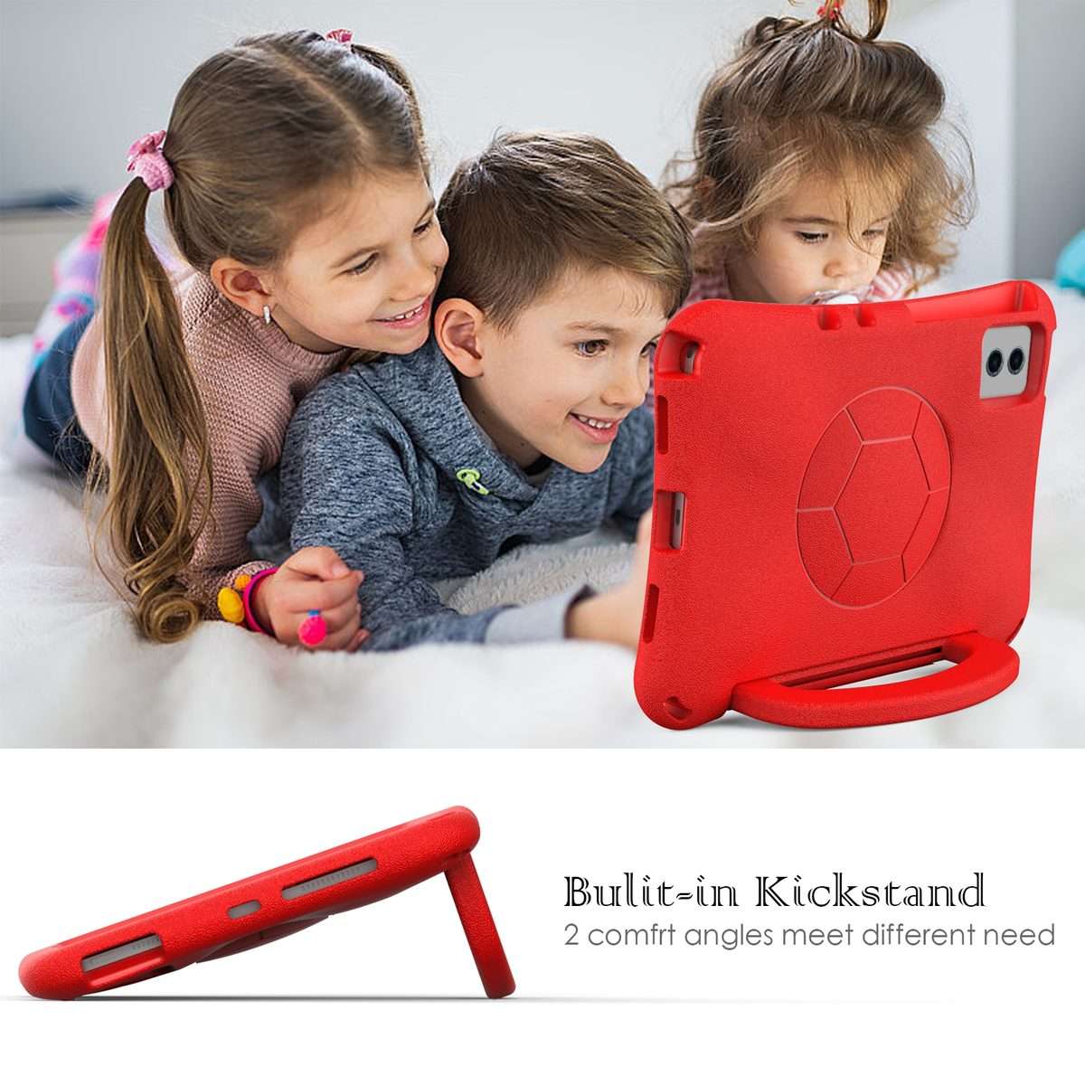 For Xiaomi Pad 6 / Pad 6 Pro Handle Football Shaped EVA Shockproof Tablet Case(Red)