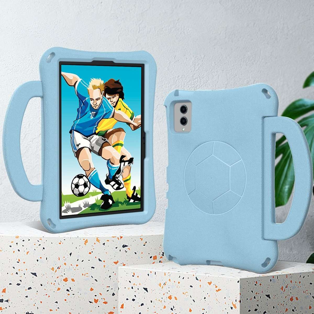 For Xiaomi Pad 6 / Pad 6 Pro Handle Football Shaped EVA Shockproof Tablet Case(Lighte Blue)