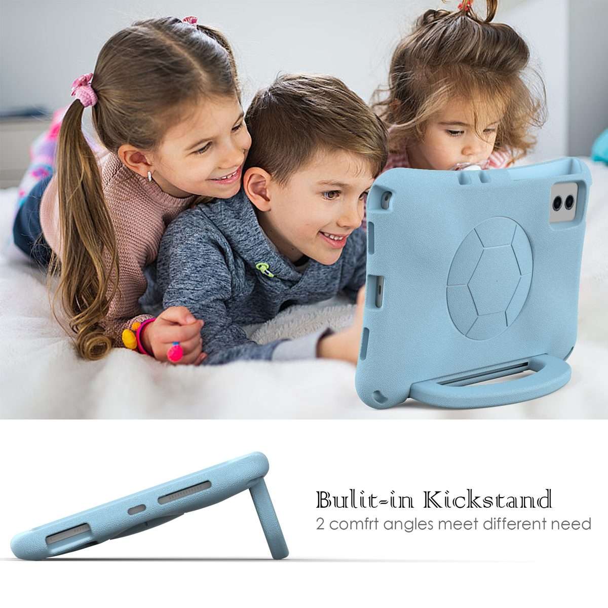 For Xiaomi Pad 6 / Pad 6 Pro Handle Football Shaped EVA Shockproof Tablet Case(Lighte Blue)