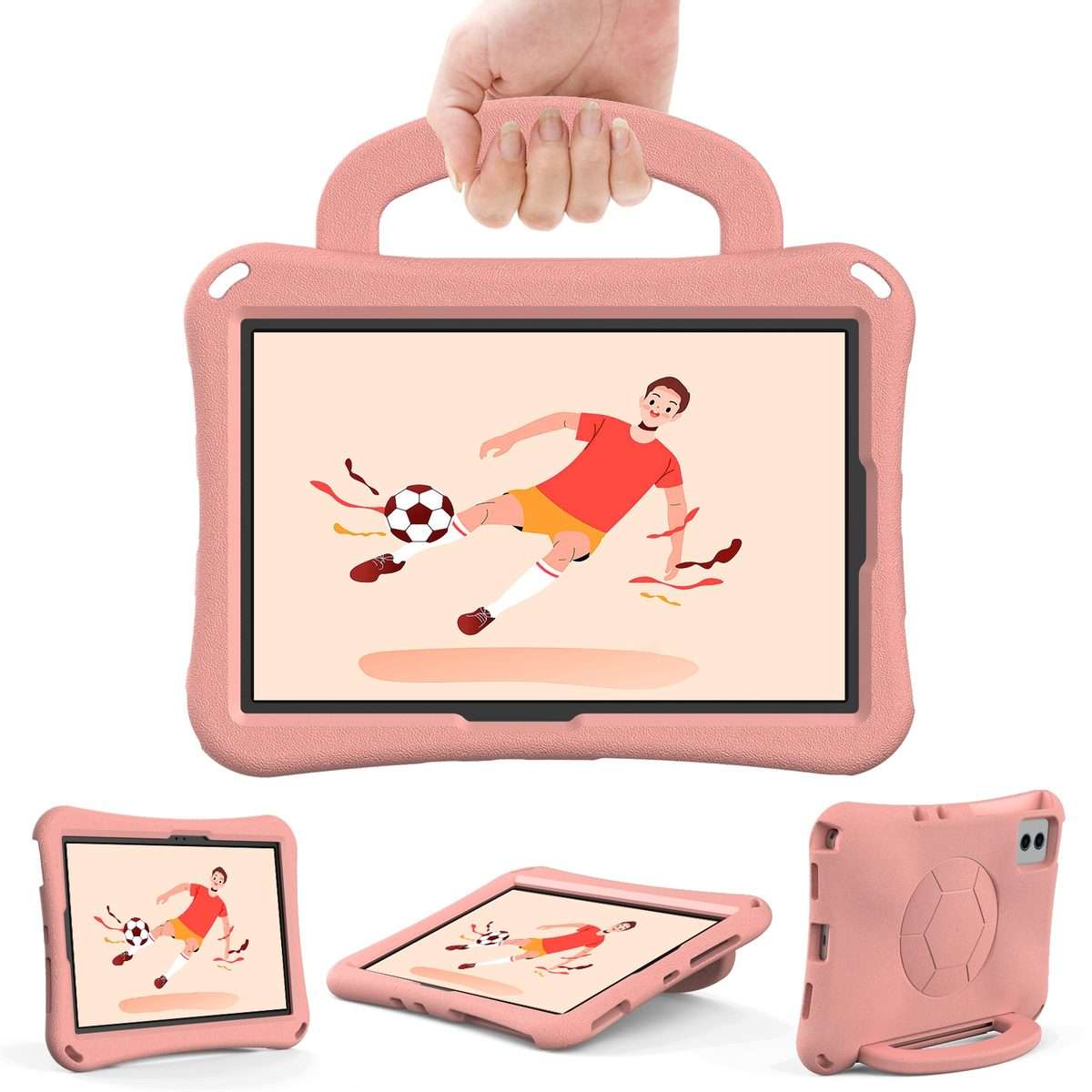 For Xiaomi Pad 6 / Pad 6 Pro Handle Football Shaped EVA Shockproof Tablet Case(Light Pink)